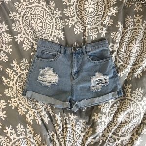 Forever 21 ripped jean shorts
