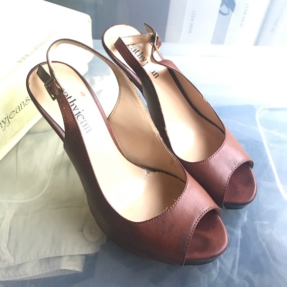 Anthropologie Shoes - Cathy Jean slingback peep toe pumps