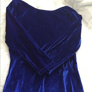 Boston Proper Reversible Royal Blue Velvet Top