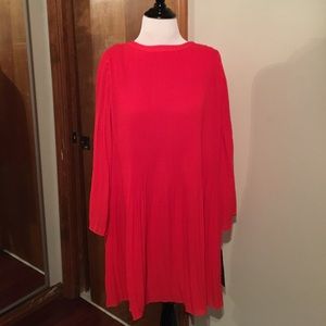 Red pleated Mini Dress