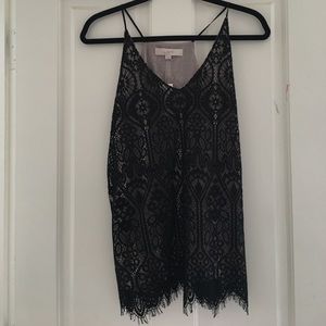 Black lace tank top Blouse