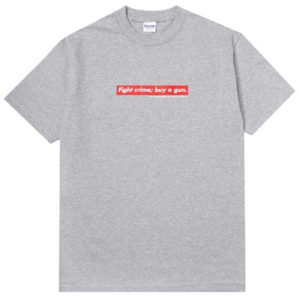 FTP x Fuct Fight Crime T-Shirt Tee in Grey Small