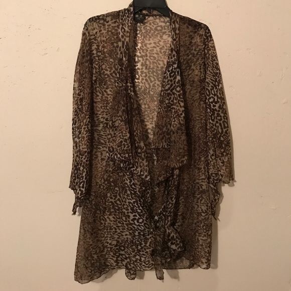 Yikes Beach Flowy Leopard Coverup - Picture 3 of 5