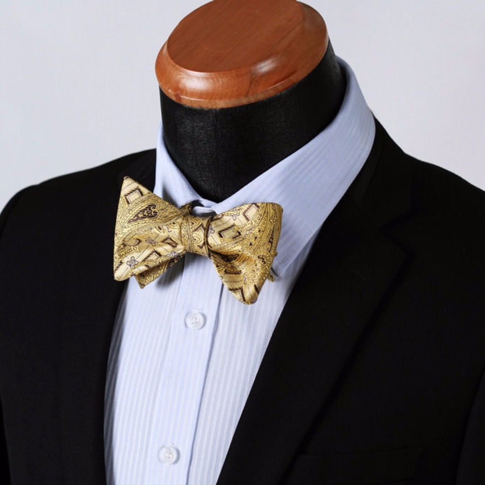 Gold Deco Silk Tie Set (Tie/Hanky)