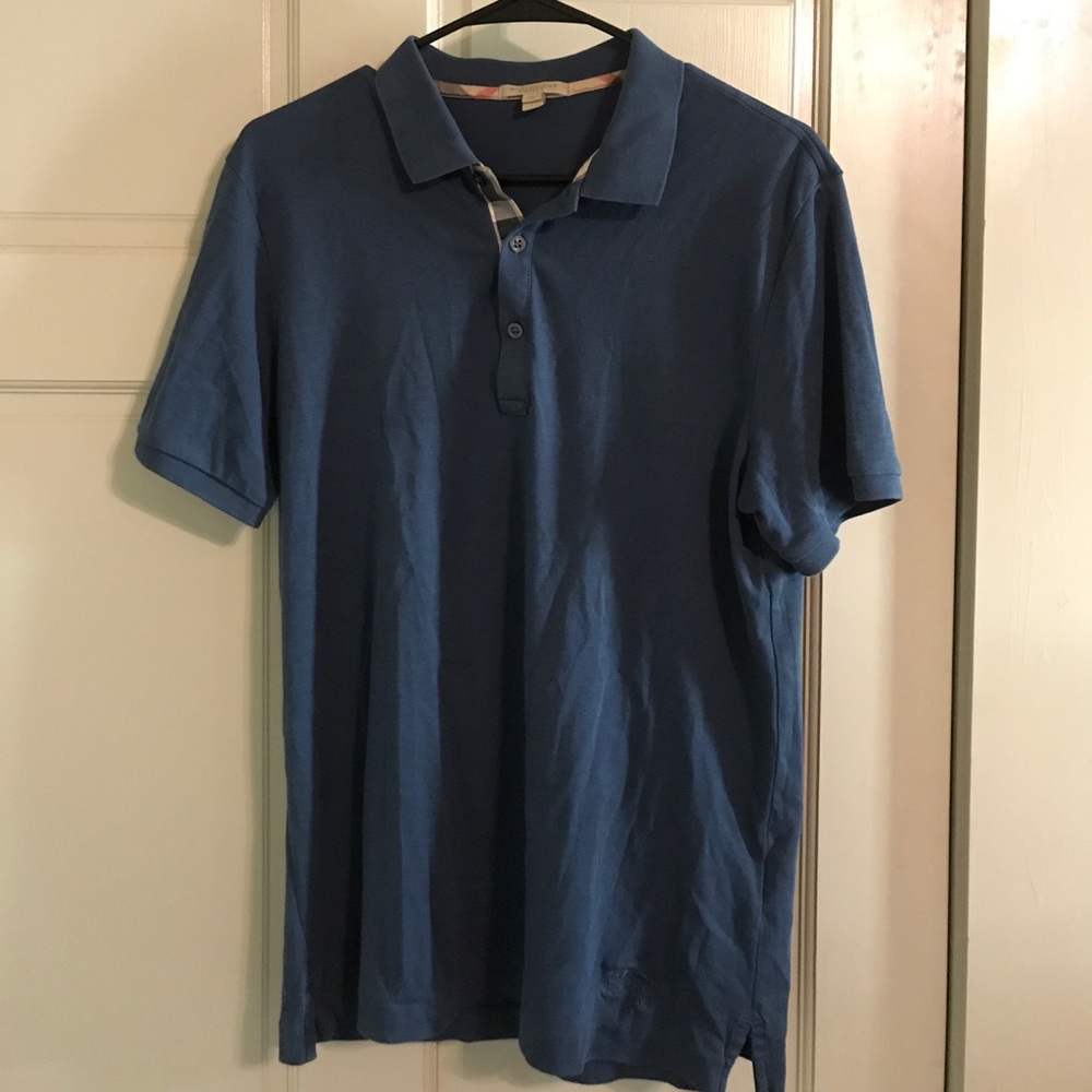 Burberry - Men's Polo - Blue - Large