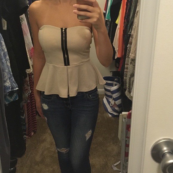 Chocolate Tops - Strapless Zipper Top
