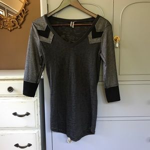 BKE Metallic sparkle Burnout Shirt