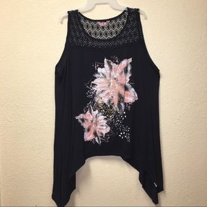 Floral Painted Sequins Sleeveless.