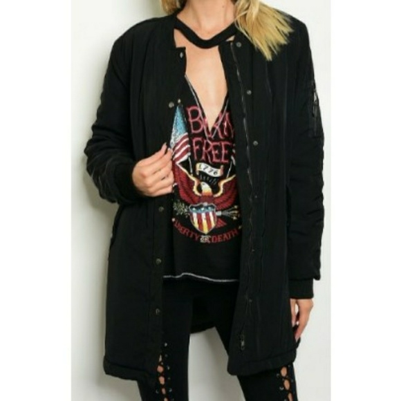 HP||🌟 NEW! Longline Bomber Jacket BLACK - Picture 4 of 5