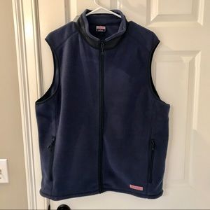 Vineyard Vines Fleece Harbor Vest, Men's L, navy