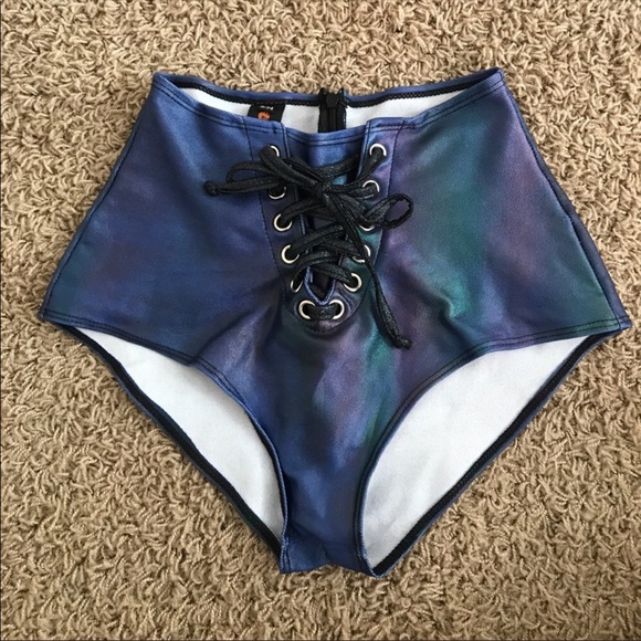eat sleep rave Other - High waisted ombre lace up rave bottoms