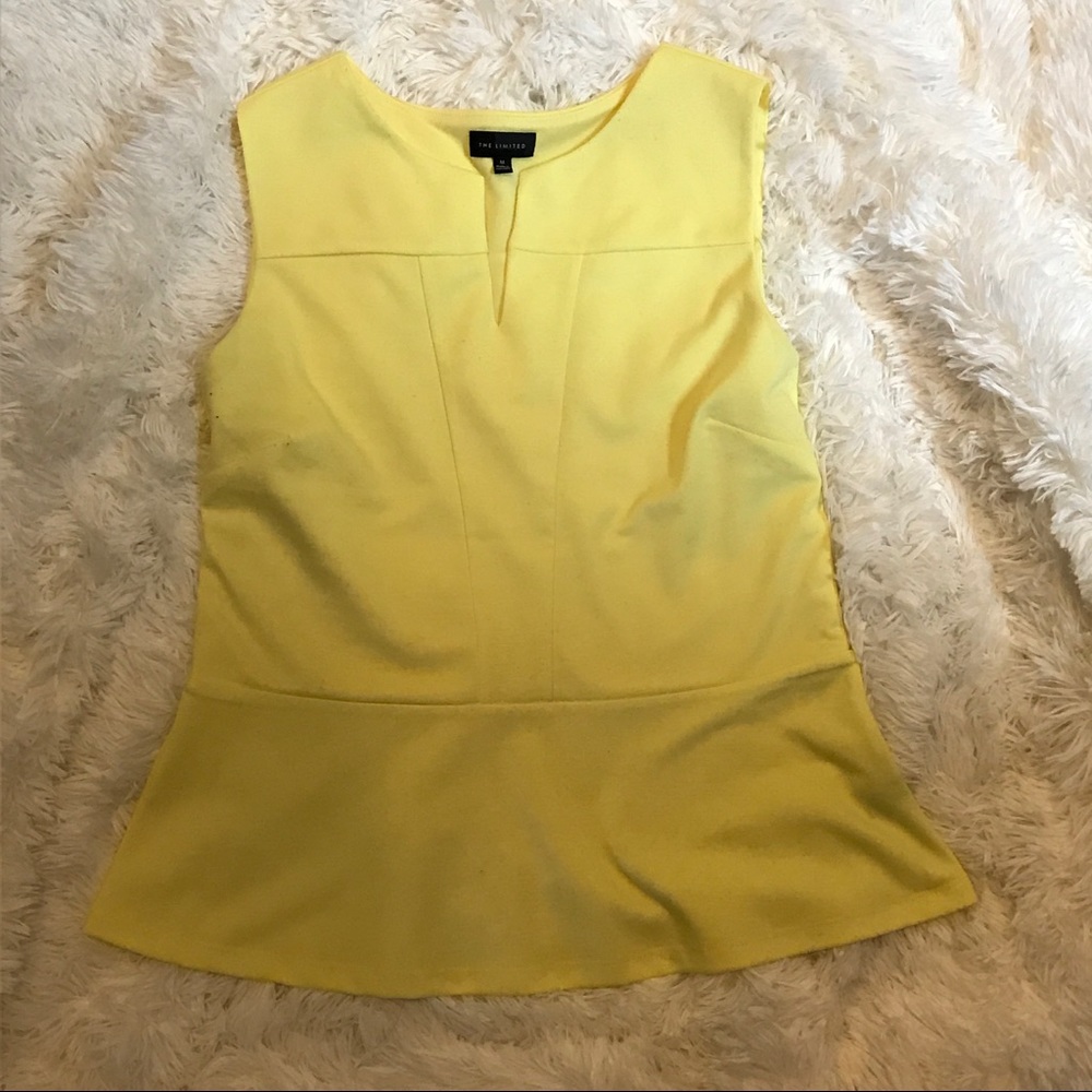 Bright yellow peplum top the limited sleeveless