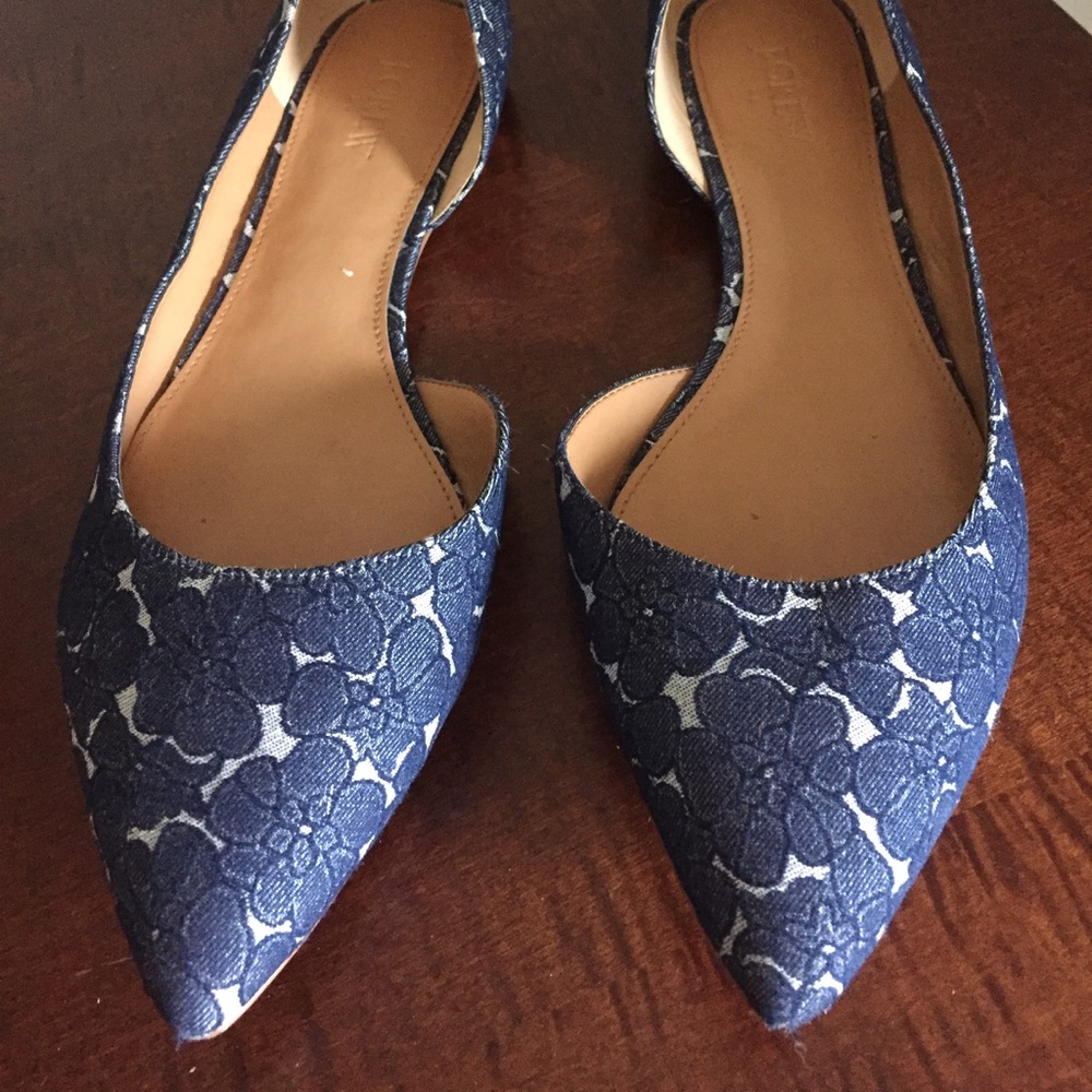 J. Crew printed d'orsay flat