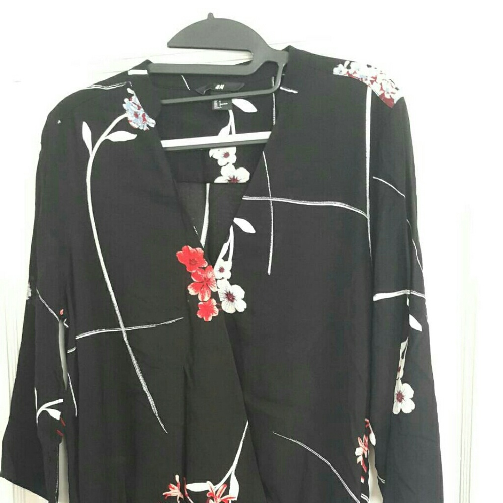 Floral Faux Wrap Dress