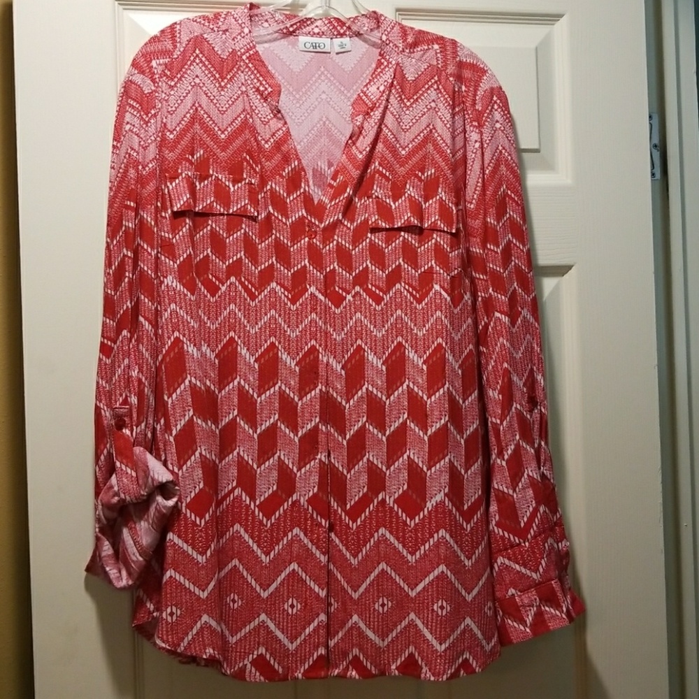 Cato  Long sleeves,shirt tail hem blouse
