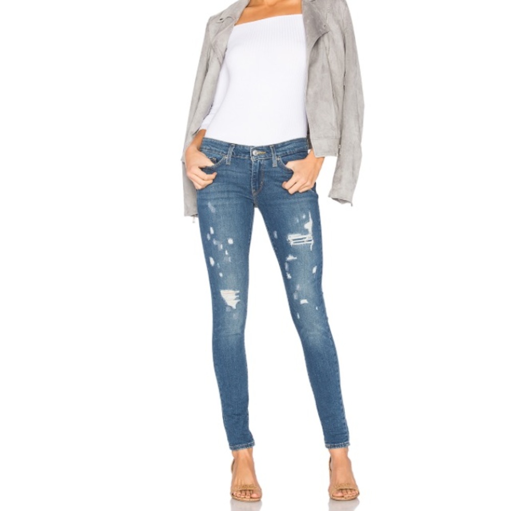Levi's 711 Skinny Distressed Denim