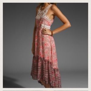 Free People Floral Crochet Boho Maxi Dress