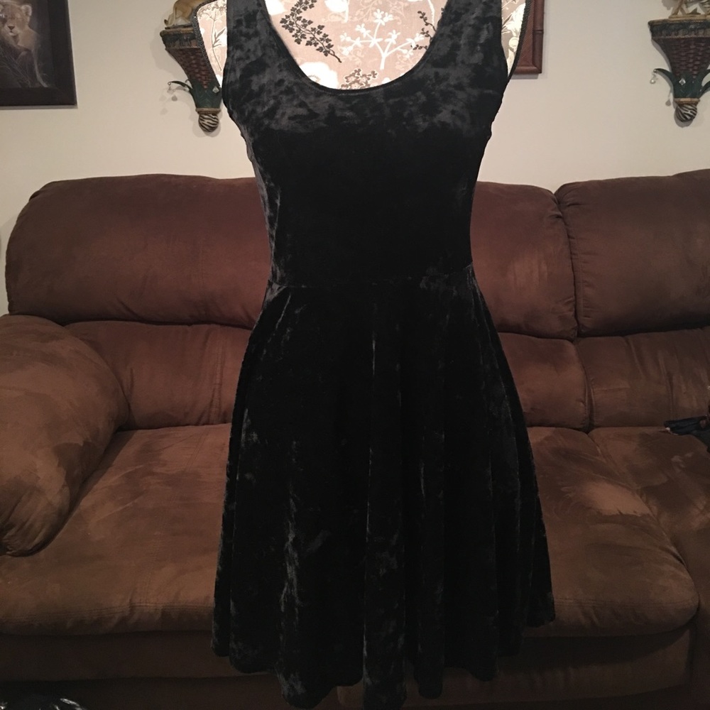Mini black Velvet Dress