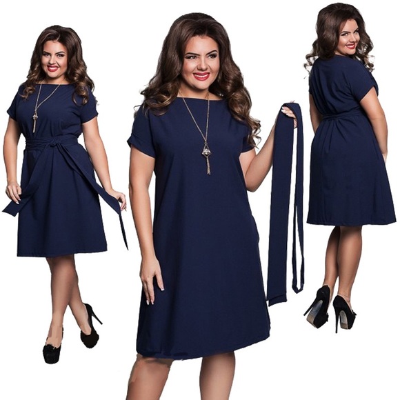 navy blue straight dress