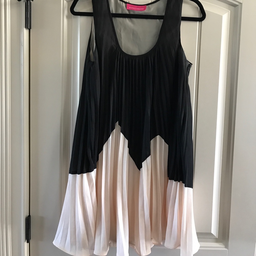 Black and Pink-Cream Dress