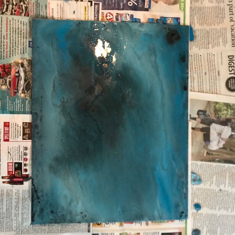 Black and blue canvas painting!!