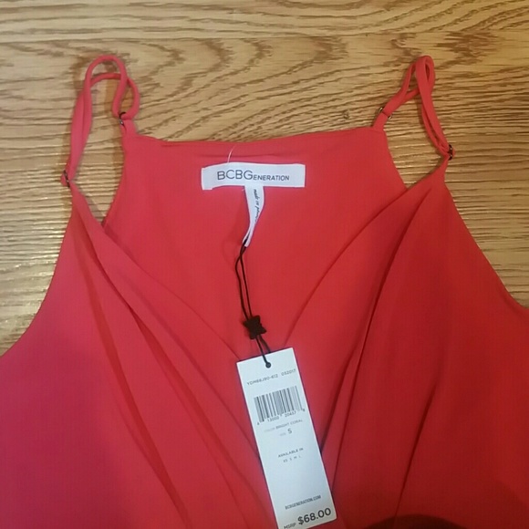NWT BCBGeneration Dress in Bright Coral - Picture 6 of 8
