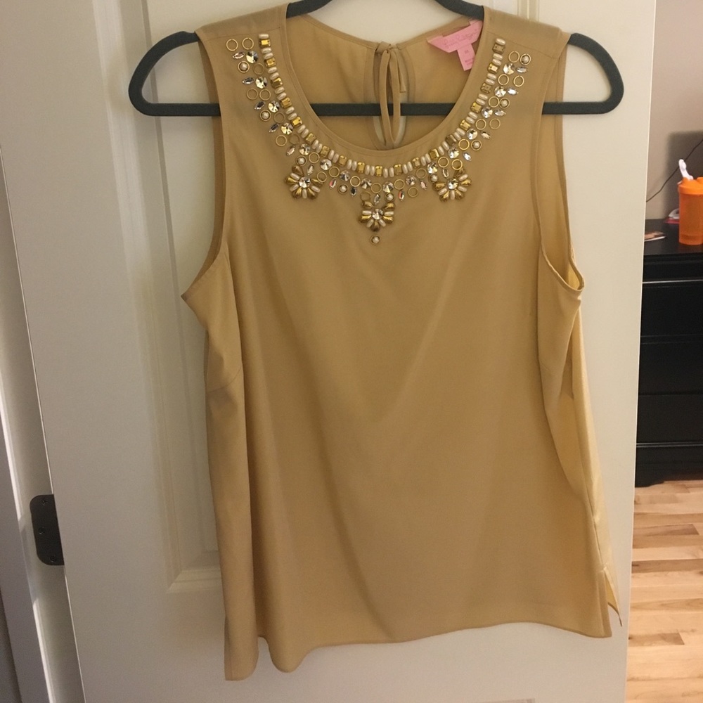 Gold Lilly Pulitzer beaded top