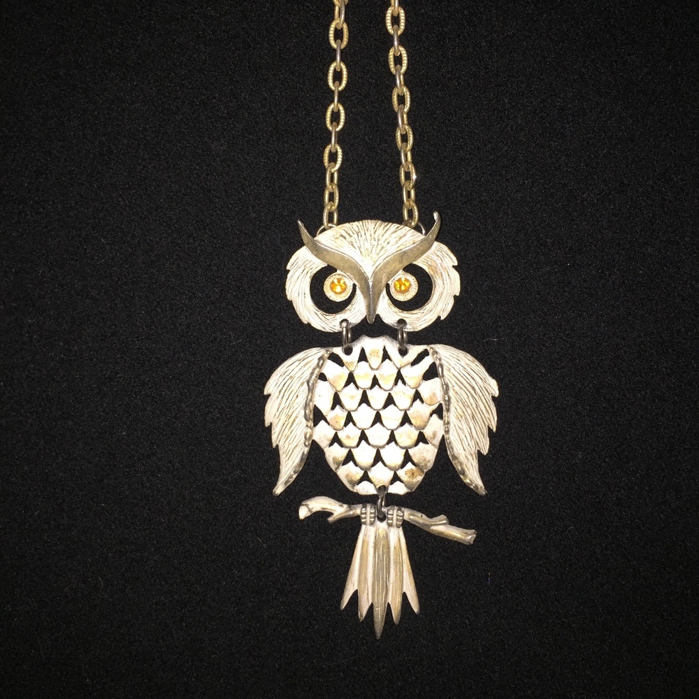 60s Vintage Horned Owl Necklace