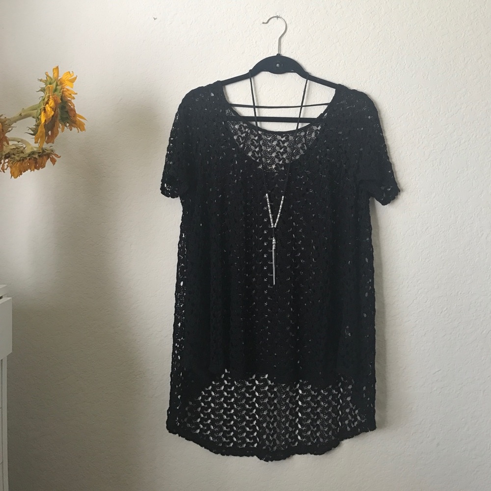 Crochet little black top