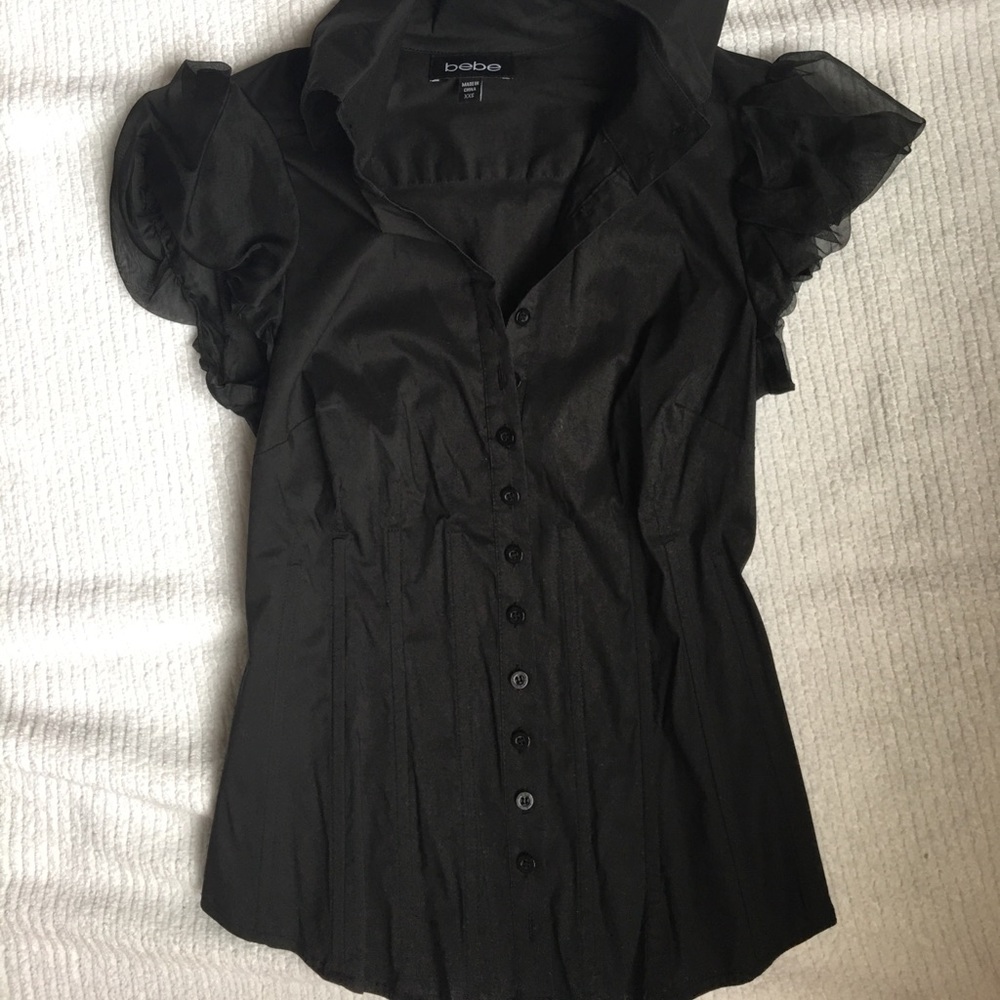 Bebe boned corset top blouse xxs
