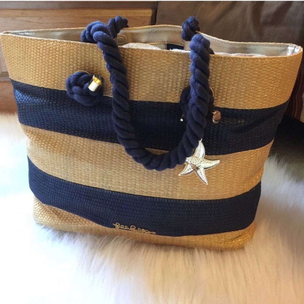 Lilly Pulitzer Straw Beach Bag
