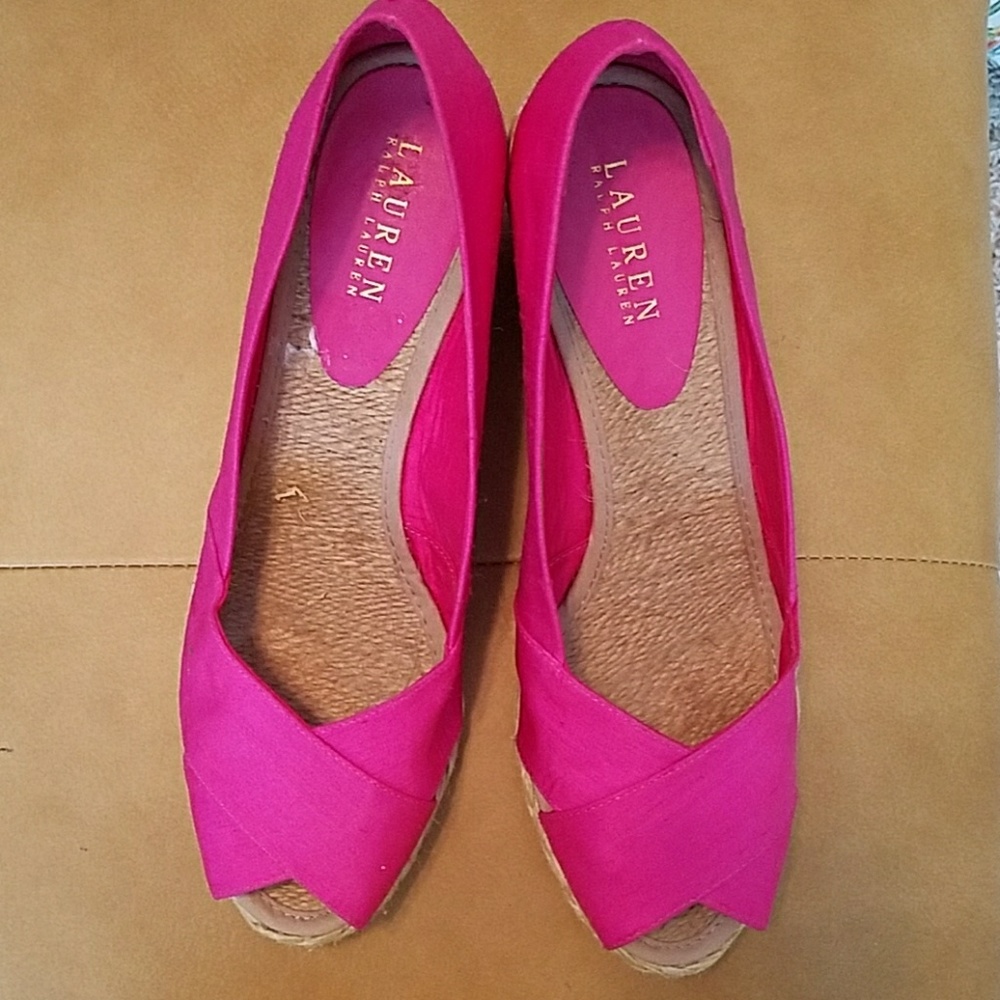 Hot pink wedges