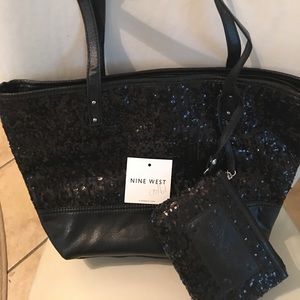 Brand New Nine West Elegant Black Bag and Mini Bag