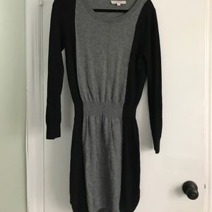 Grey color block sweater dress