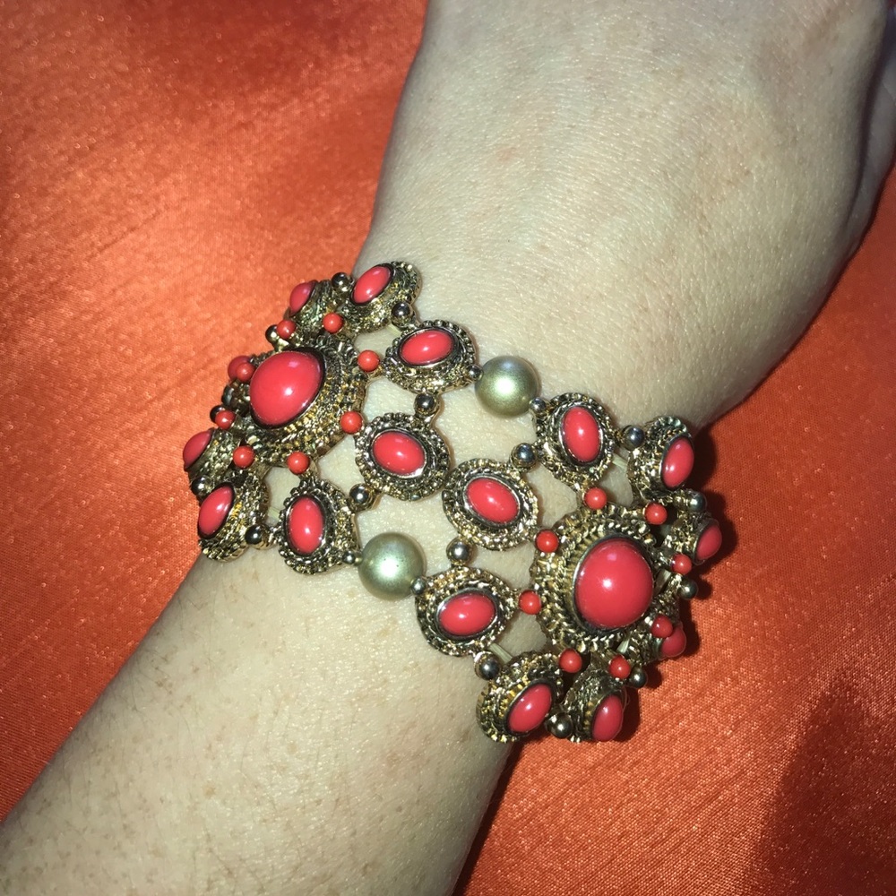 Red and gold bracelet.