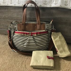Babymel navy striped diaper bag