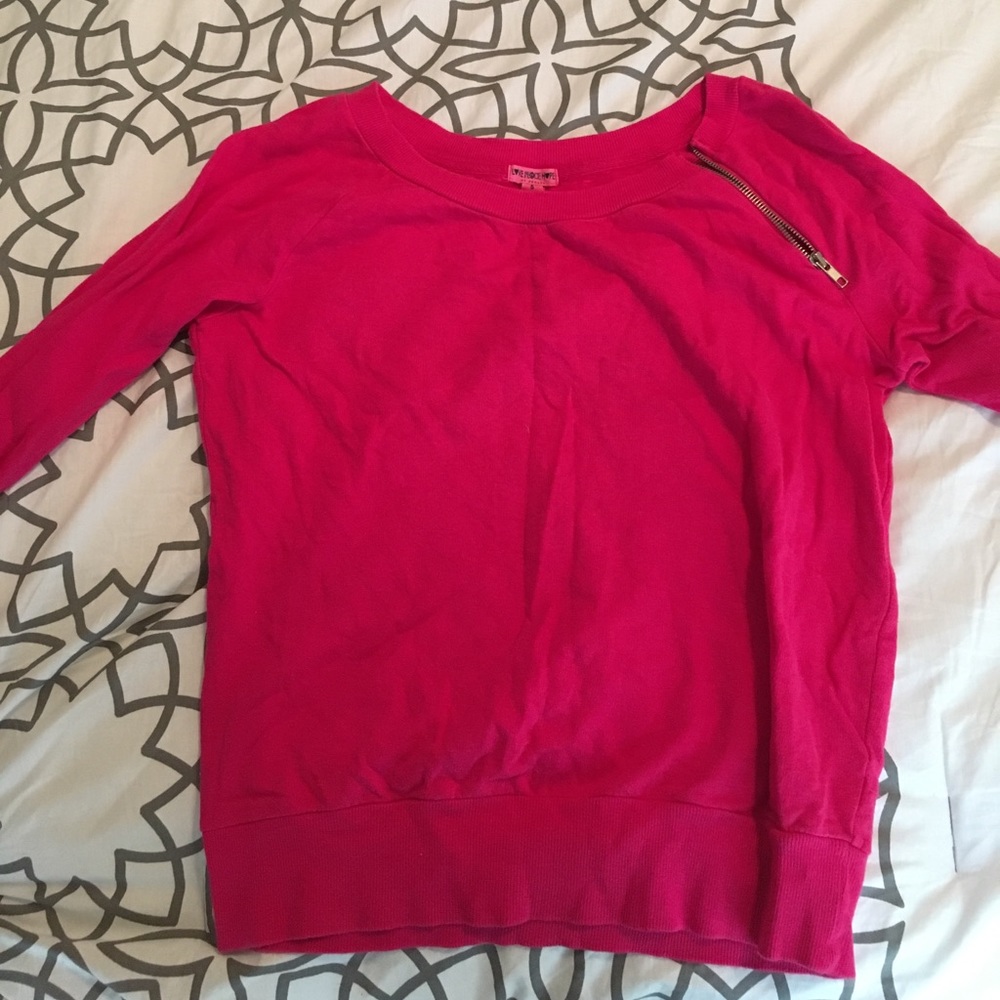 pink sweater with zipper