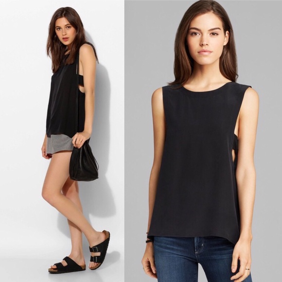 . {CHASER} Muscle Cutout Tank Silk Black XS - Picture 3 of 8