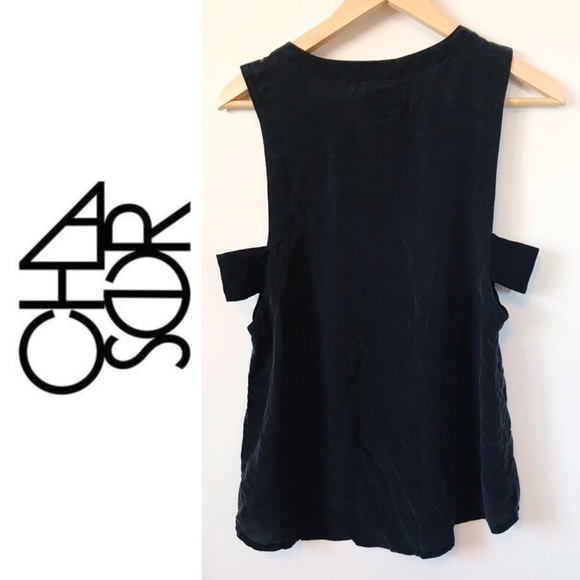 . {CHASER} Muscle Cutout Tank Silk Black XS - Picture 5 of 8