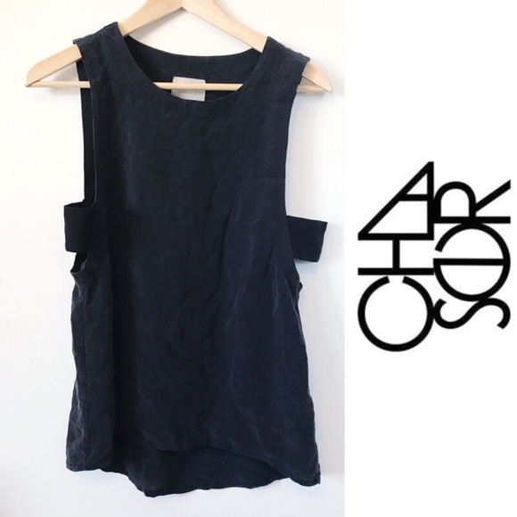 . {CHASER} Muscle Cutout Tank Silk Black XS - Picture 7 of 8