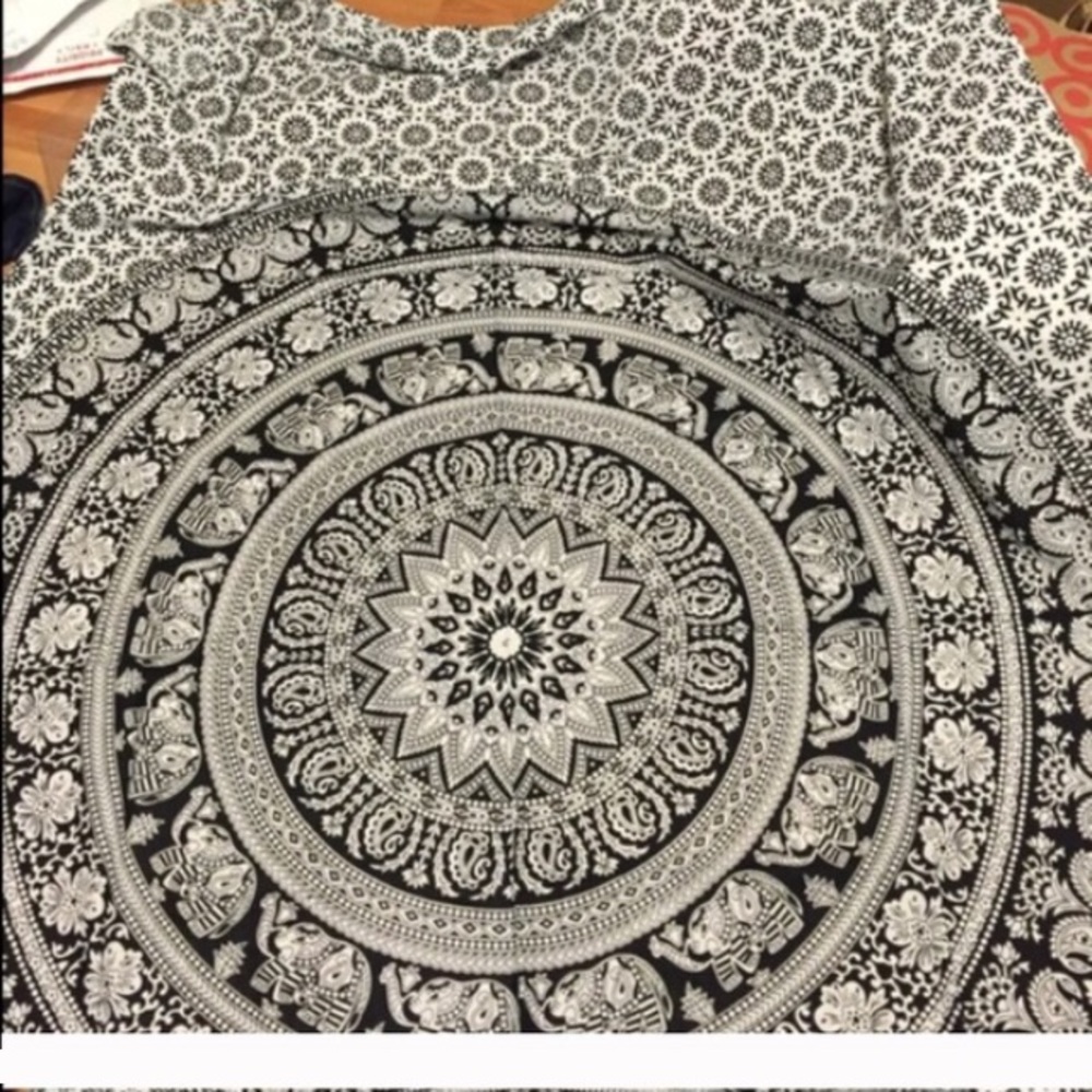 Black and White Mandala Tapestry