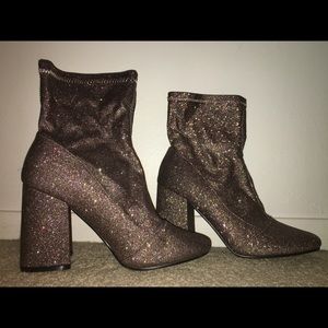 Gray glitter boots!