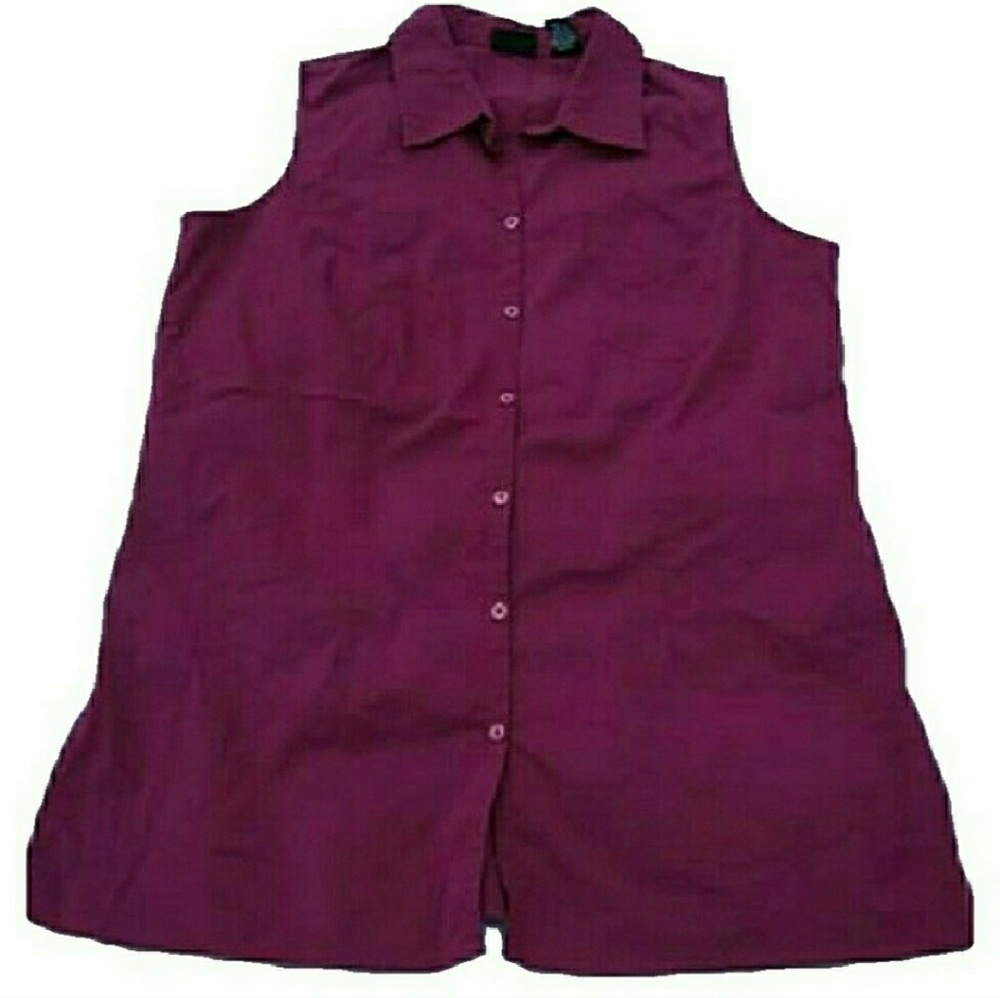 NY&CO Plum-colored Sleeveless Button Up