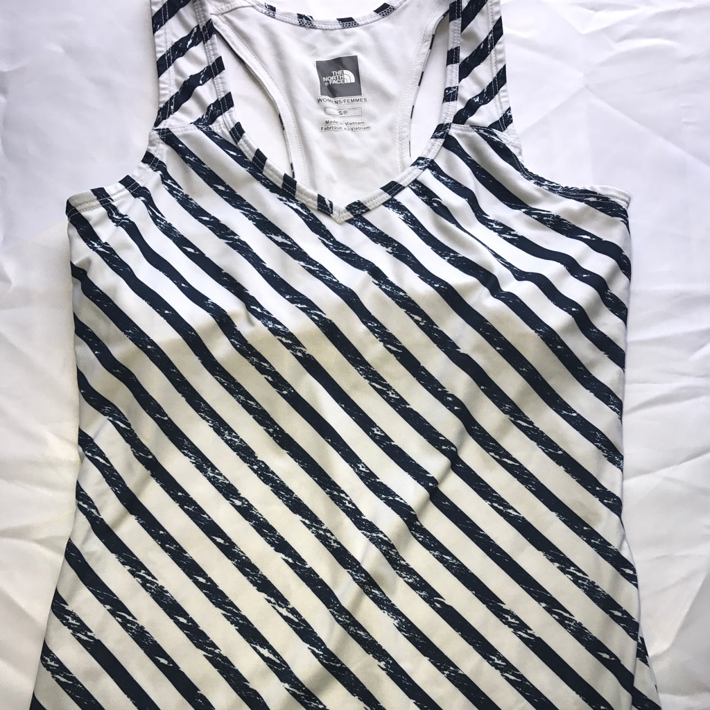 North Face Striped Razor Back Tank Active Bra