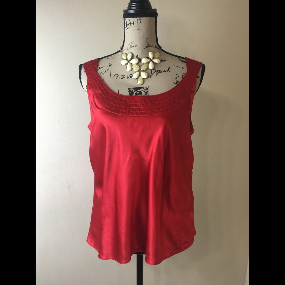 🌹 NWOT Isaac Mizrahi Red Silk Blend Blouse 🌹