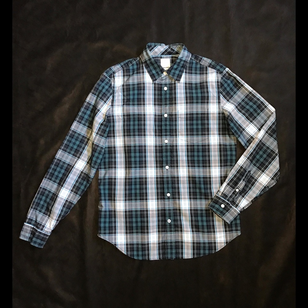 GAP Men's 'Lived In' Plaid Shirt - Medium