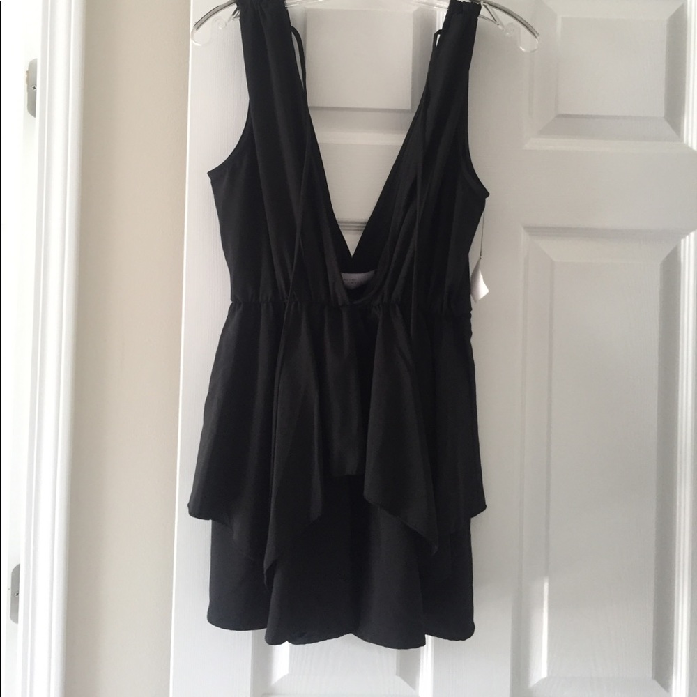 Black deep v dress