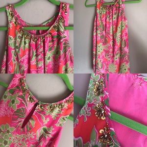 Lilly Pulitzer "Jubilee" Pink Silk Tank **rare***