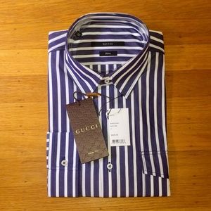 Gucci Men's Skinny Size 16 Collar Shirt