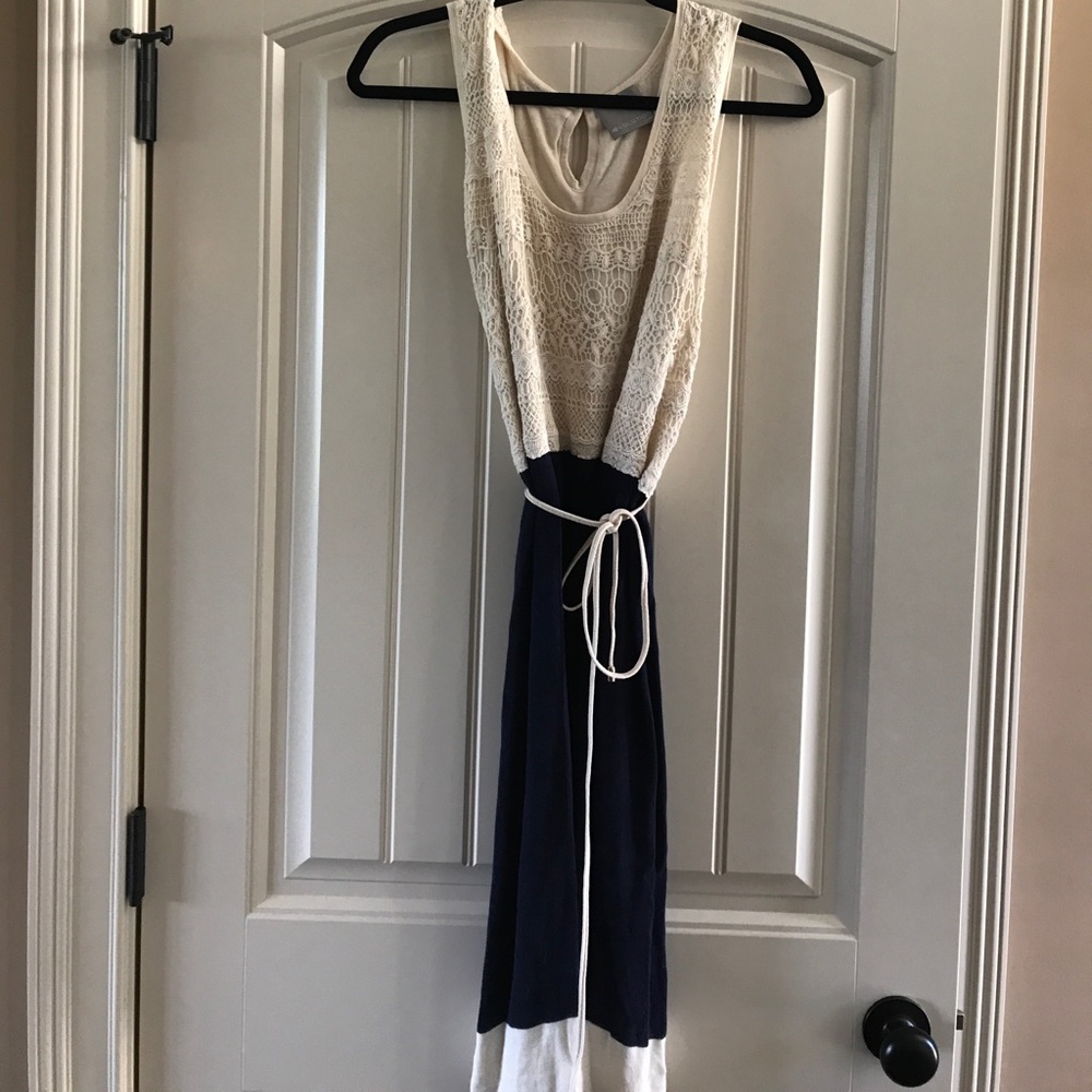 Cream & Blue Dress